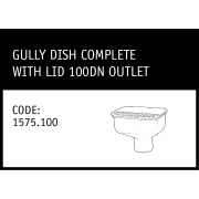 Marley Rubber Ring Joint Gully Dish Complete with Lid 100DN Outlet - 1575.100